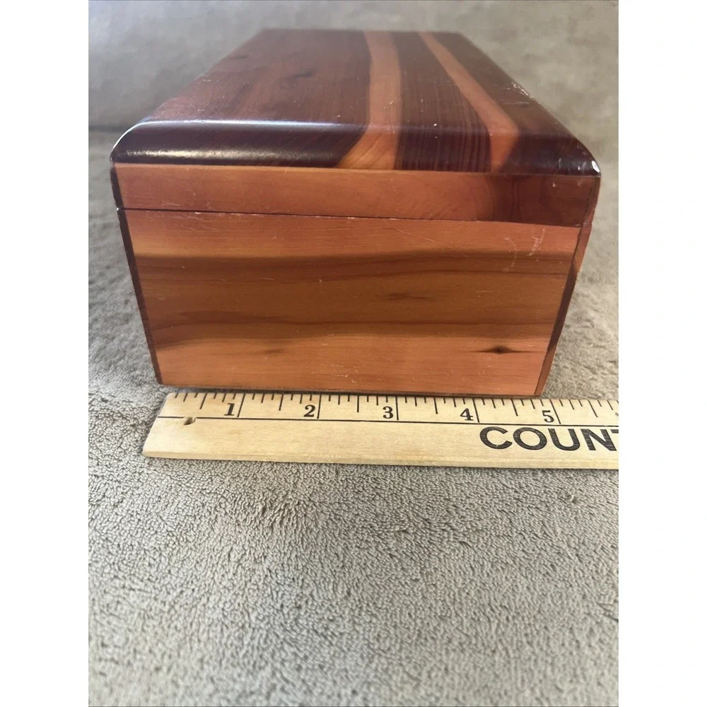 Vtg 1920s Lane Miniature Cedar Chest - R.B. Broyles Birmingham AL Address - Wood